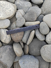 Kamenclub.ru: Галька речная плоская (серо-белая) фр. 70-120 мм. купить в Балашихе галька галечник речной серый, белый окатанная плоская  природная галька 9000 руб/т   фото КАМЕНЬ КЛУБ