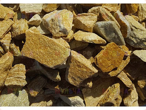 Kamenclub.ru: Щебень крошка желтый (ЗЛАТОЛИТ) фр. 5-10 мм.  купить в Балашихе мрамор золотистый, бежевый, желтый каменная ландшафтная декоративная крошка здатолита 8500 руб/т   фото КАМЕНЬ КЛУБ