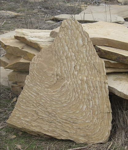Kamenclub.ru: Форматный камень (плаха) пошаговая дорожка от 70-150 см (4 -12 см)  купить в Балашихе плитняк  форматный плаха желтый песчаник 9 000 руб/т   фото КАМЕНЬ КЛУБ