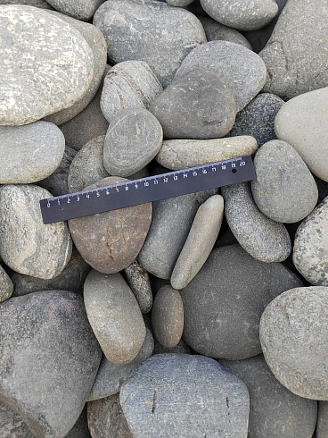 Kamenclub.ru: Галька речная плоская (серо-белая) фр. 70-120 мм. купить  в Балашихе галька галечник речной серый, белый окатанная плоская  природная галька 9000 руб/т   фото КАМЕНЬ КЛУБ