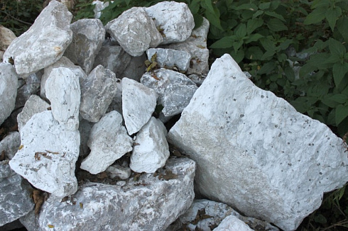 Kamenclub.ru: Мраморизированный известняк фр. 100-500 мм.  купить в Балашихе известняк серый белый темно-серый сероватый валун природного образования окатанный 10500 руб/т   фото КАМЕНЬ КЛУБ