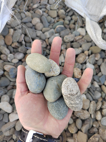 Kamenclub.ru: Галька речная окат (пестрая) фр. 20-40 мм. купить  в Балашихе галька речная пестрая, серая, серые оттенки галька речная окатанная округлая 5000 руб/т   фото КАМЕНЬ КЛУБ